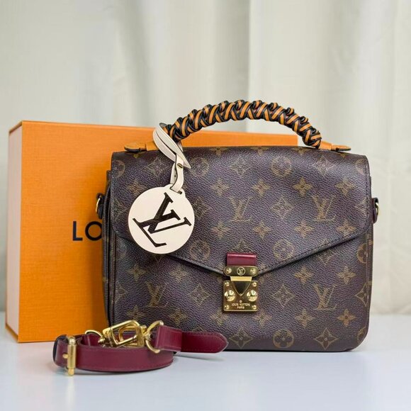 Louis Vuitton Monogram Canvas Metis Shoulder Bag Crossbody with Purple Strap - Picture 1 of 11